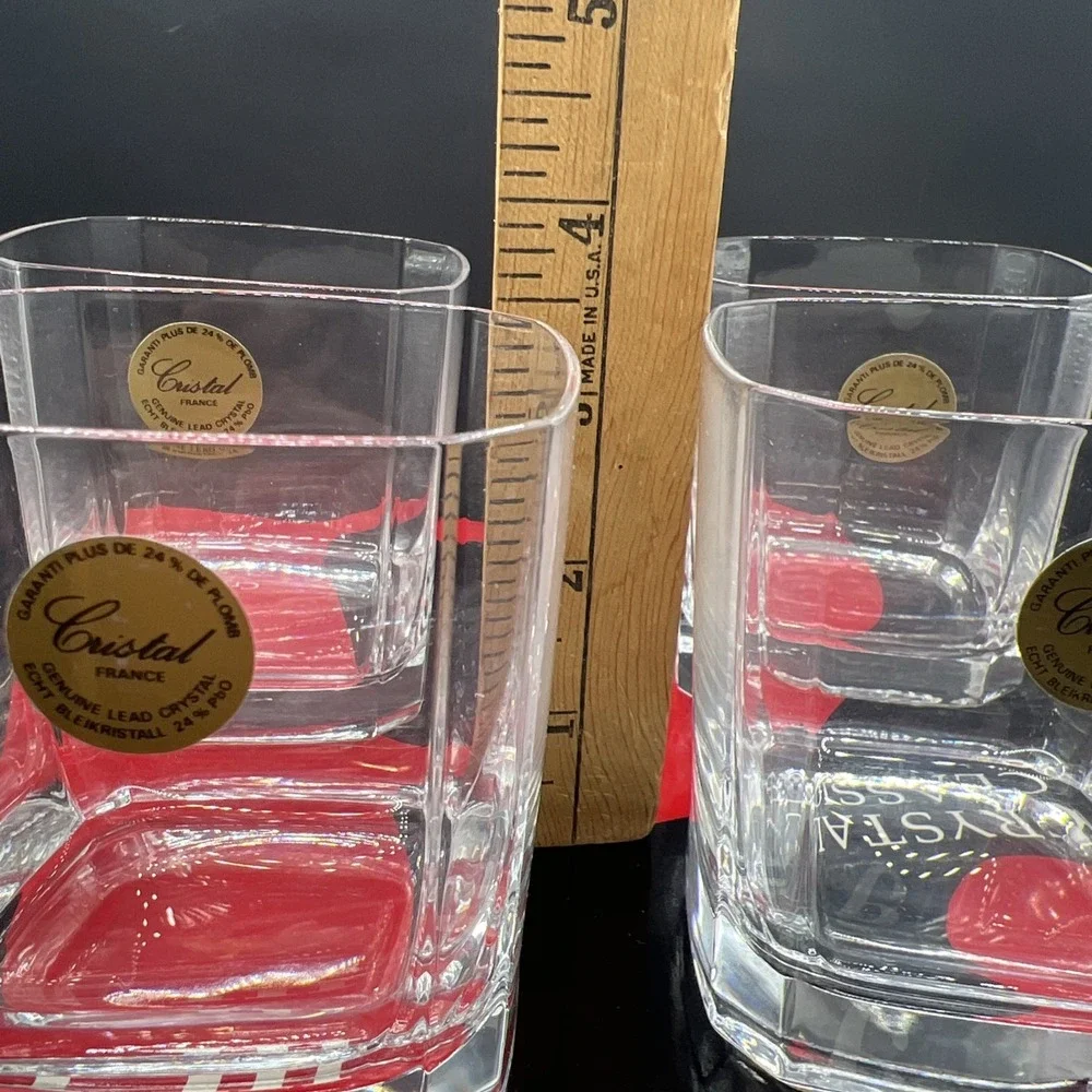 Aramis Crystal Classics Rocks Glasses Set of 4 Lead Crystal France Vintage NIB